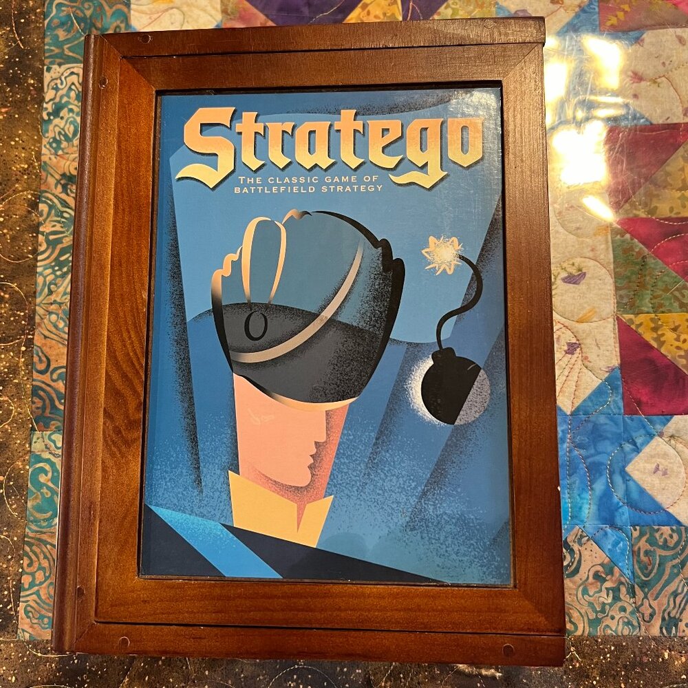 Parker Brothers Stratego Vintage Board Game Collection Wooden Book Case